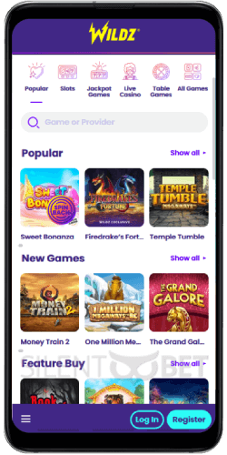 mobile app wildz casino