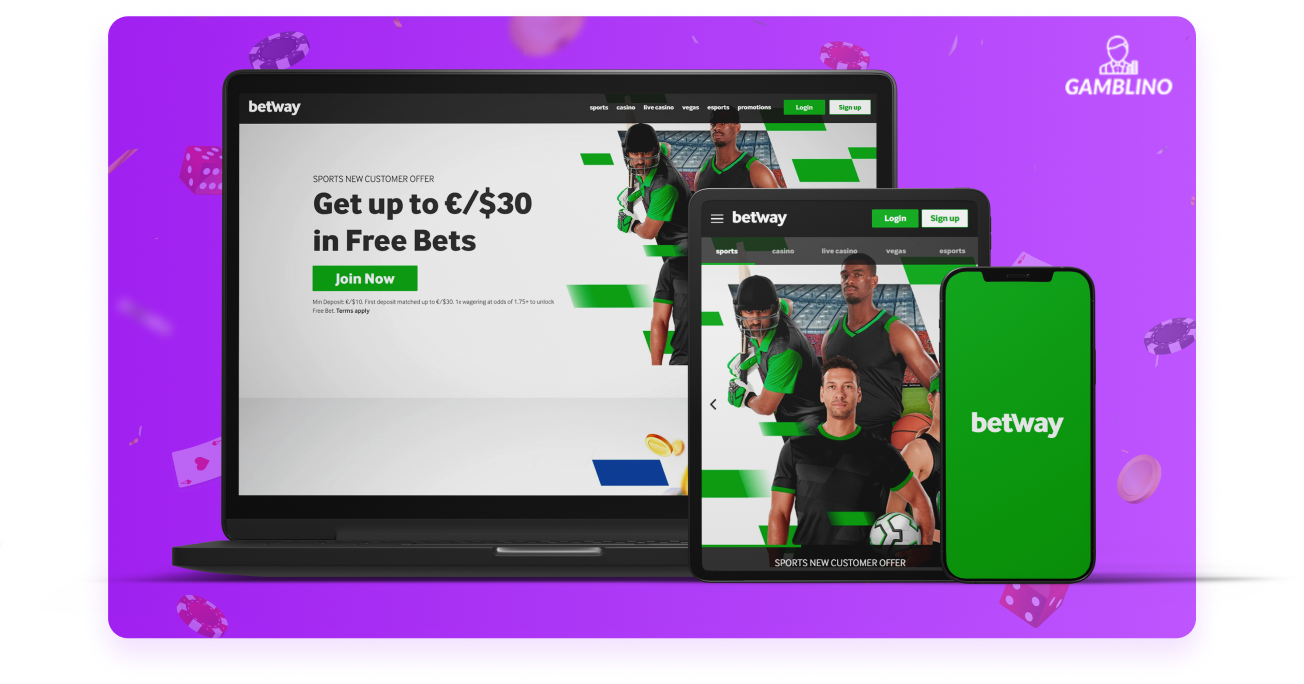 betway online casino banner for review at gamblino