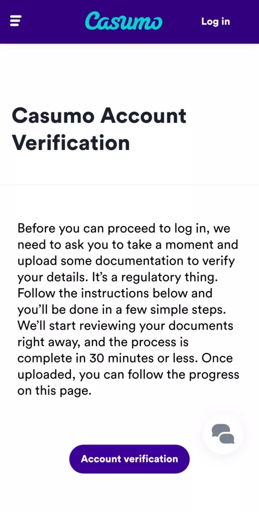 verifying your casumo account step 1