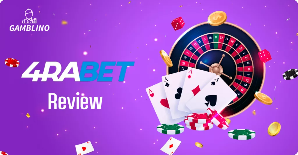 Illustrated casino wheel, cards and chips on purple review background 