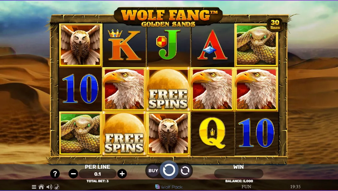 casino slots wolf fang golden sands by spinomenal