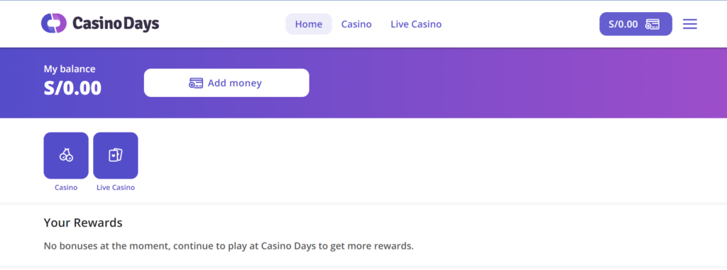 casino days balance account online casino