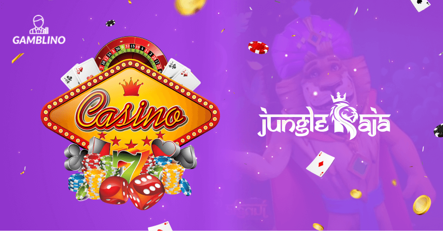 jungleraja online casino for indian players with a big las vegas neon sign