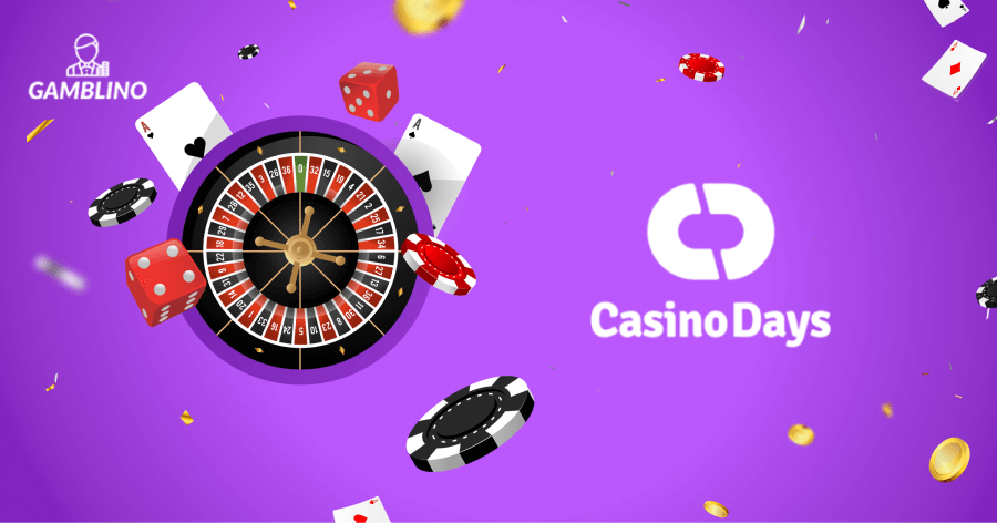 casino days logo online casino next to a roulette