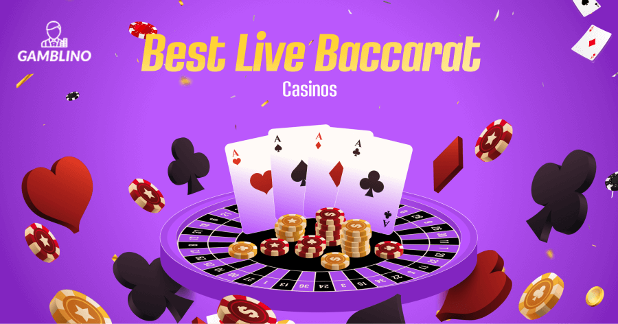 banner with text showing the best live baccarat casinos review by gamblino