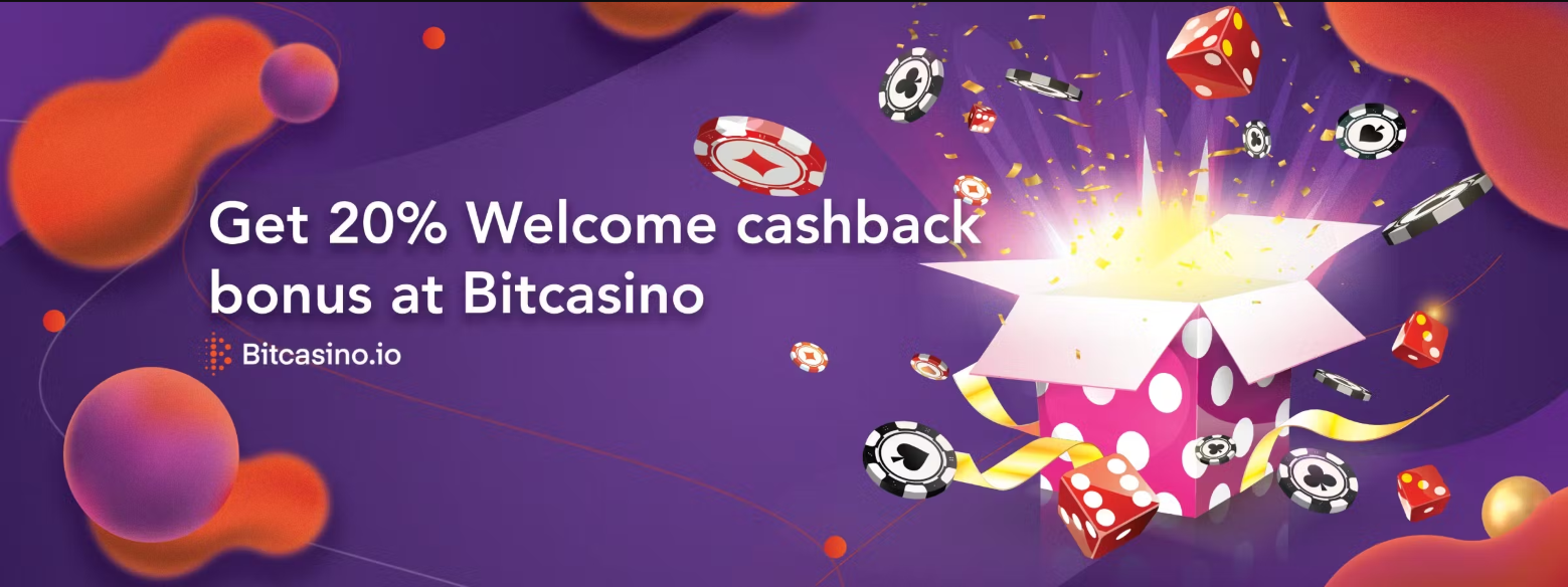 20% cashback welcome bonus at bitcasino