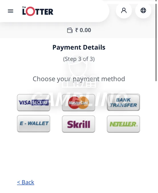 Add your payment details to complete purchases at The Lotter