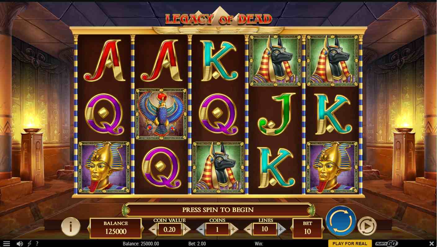 legacy of dead slot machine gameplay