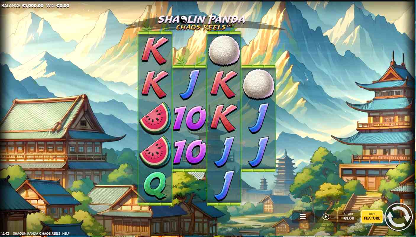 shaolin panda chaos reels slot machine gameplay