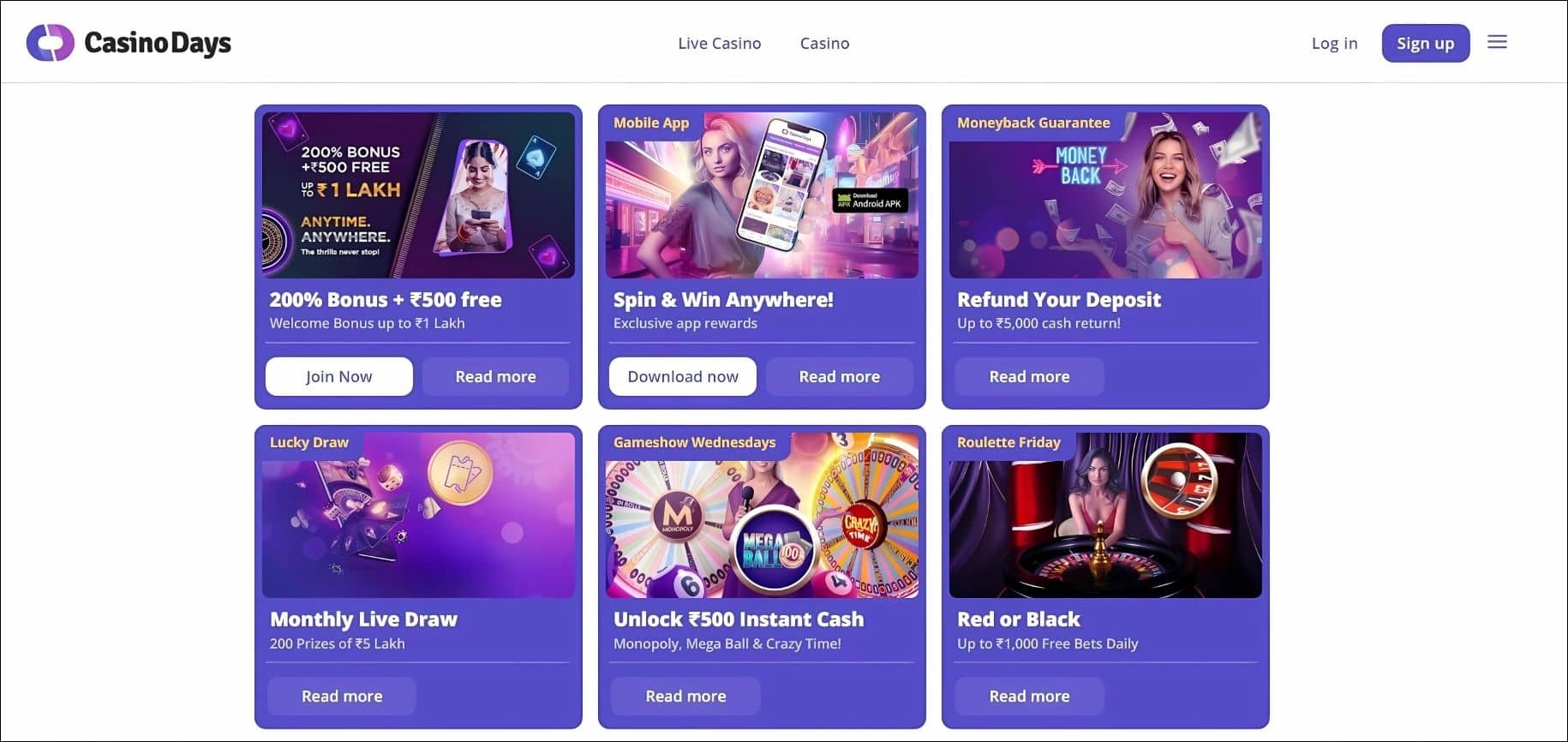 casino days promotion page