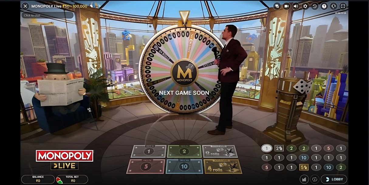 monopoly live gameplay 1xbet