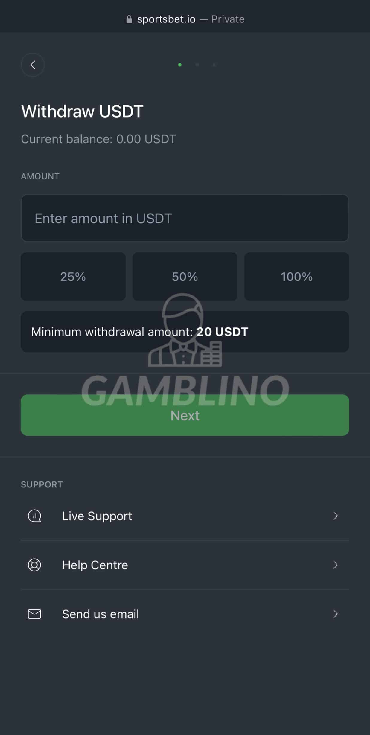 step 2b how to deposit sportsbet.io