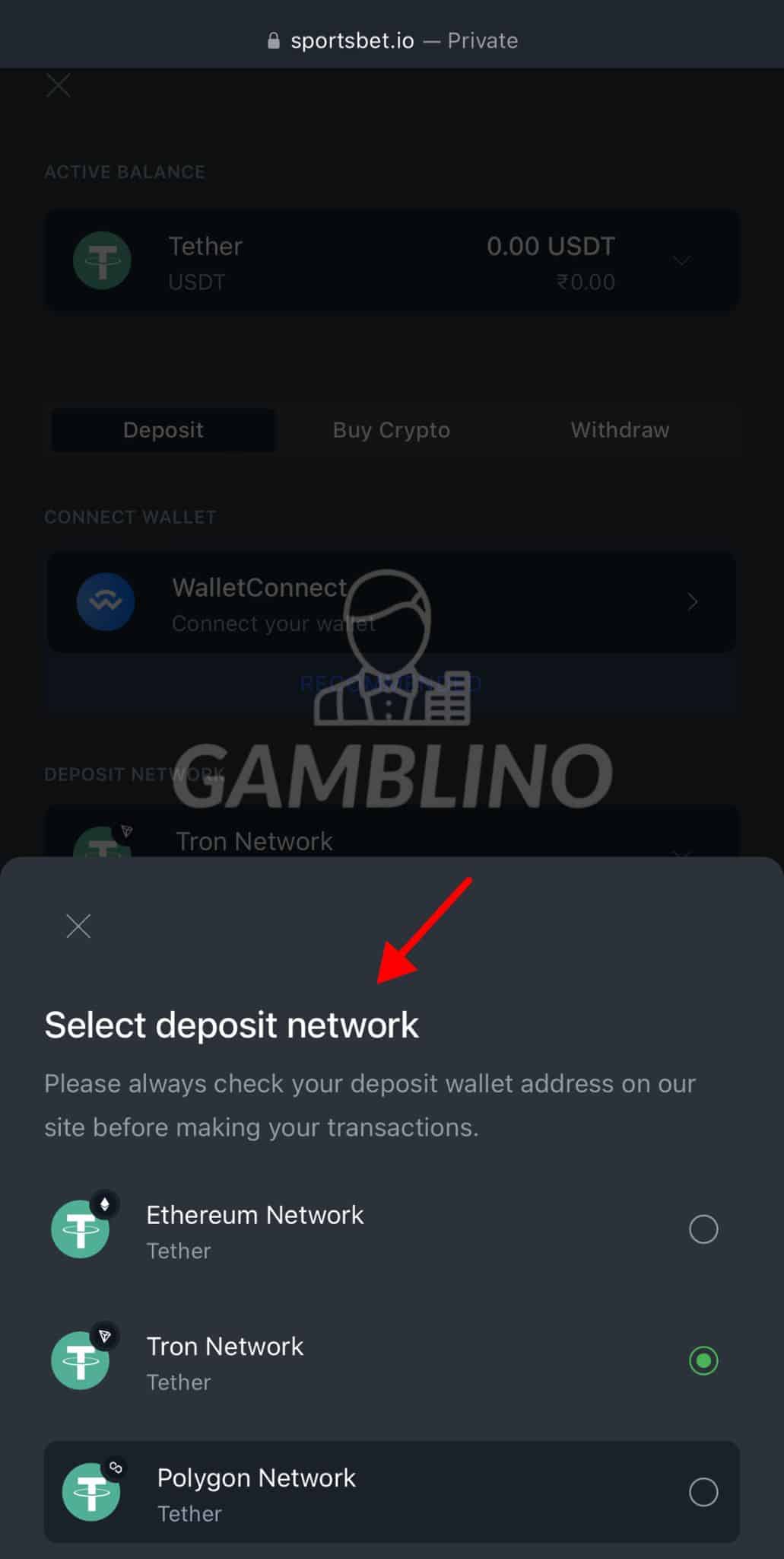 step 3 how to deposit sportsbet.io