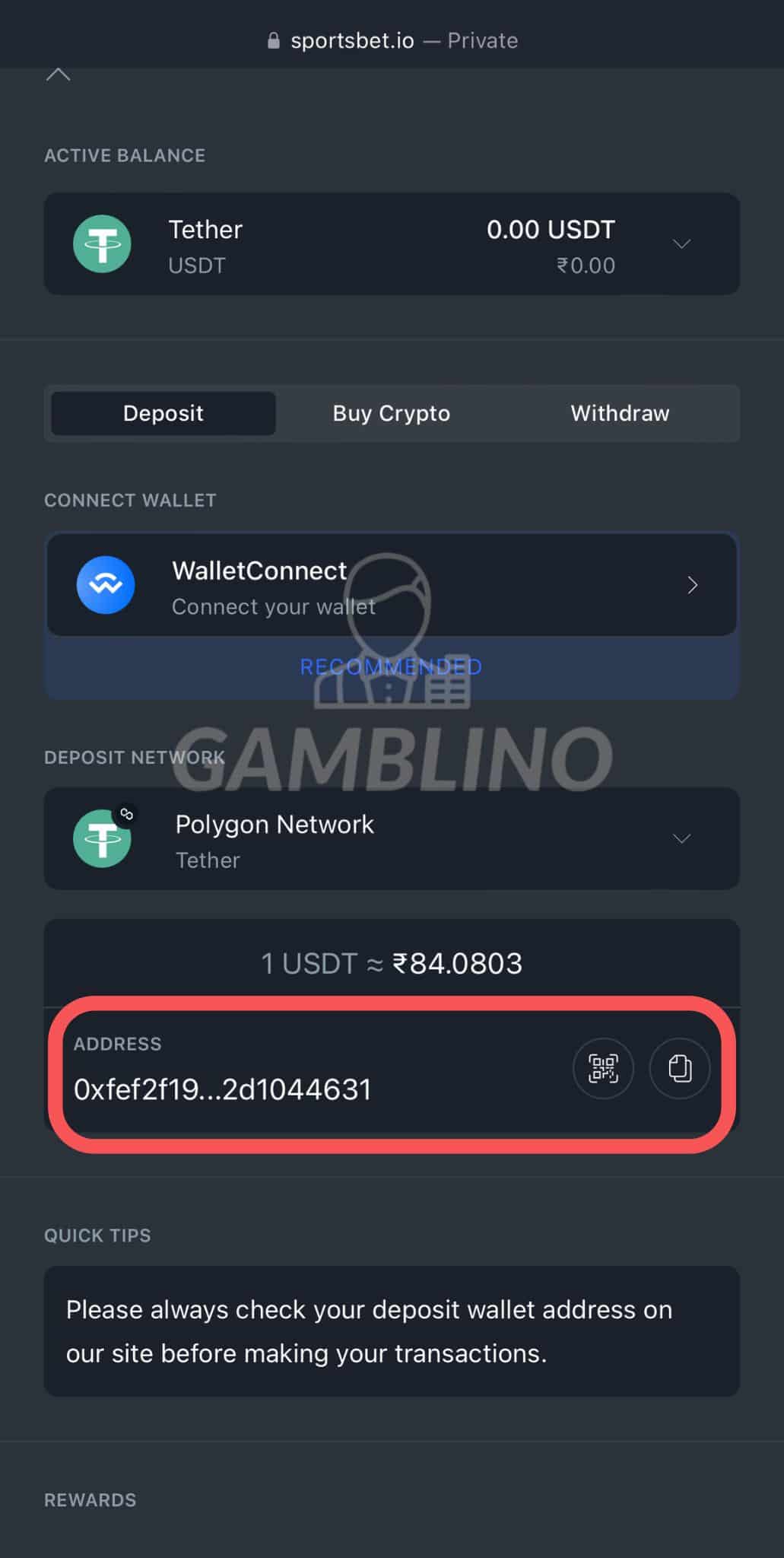 step 4 how to deposit sportsbet.io