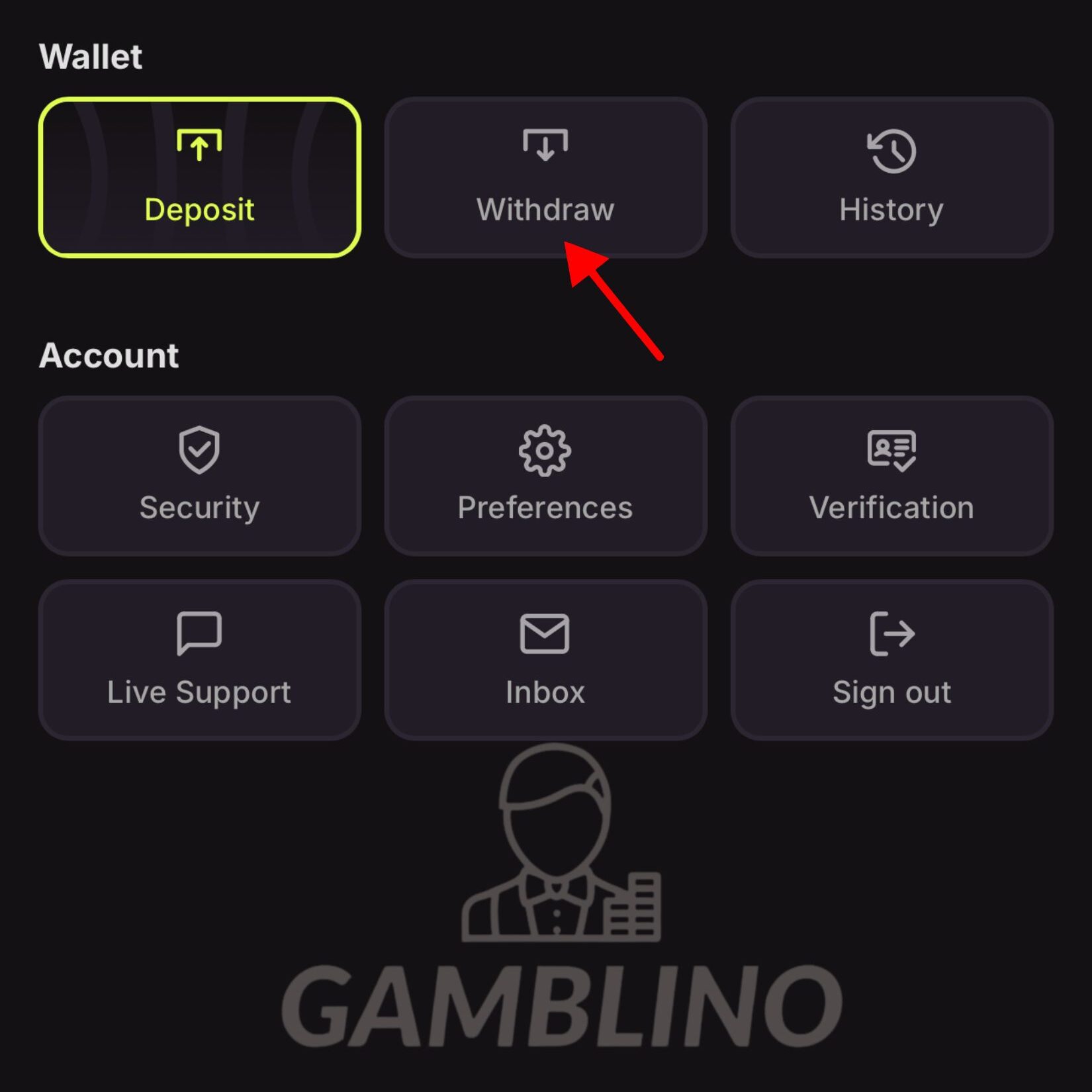 step 1 how to withdraw cloudbet