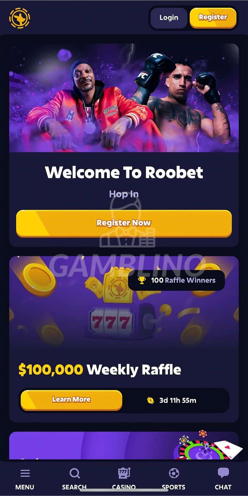 step 1 sign up roobet