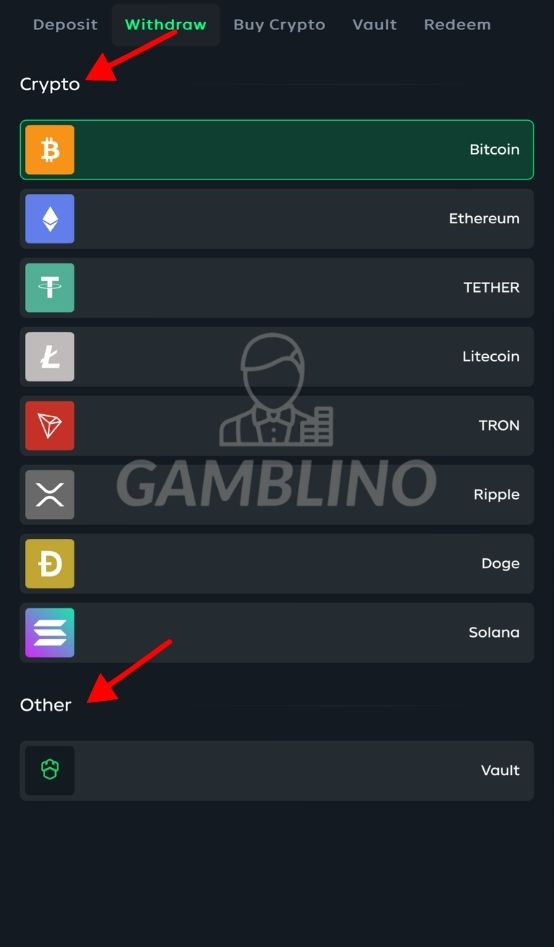 step 3 withdraw on gamdom