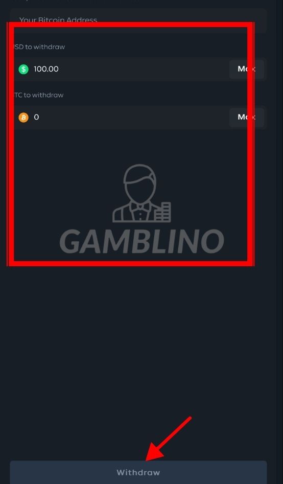 step 4 withdraw on gamdom