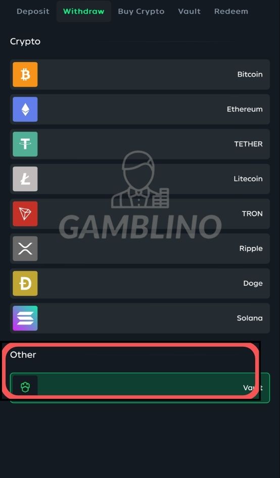 step 5 withdraw on gamdom