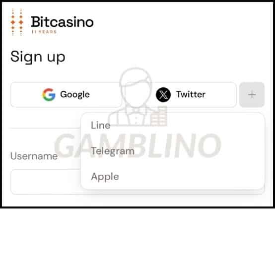 sign up bitcasino step 3